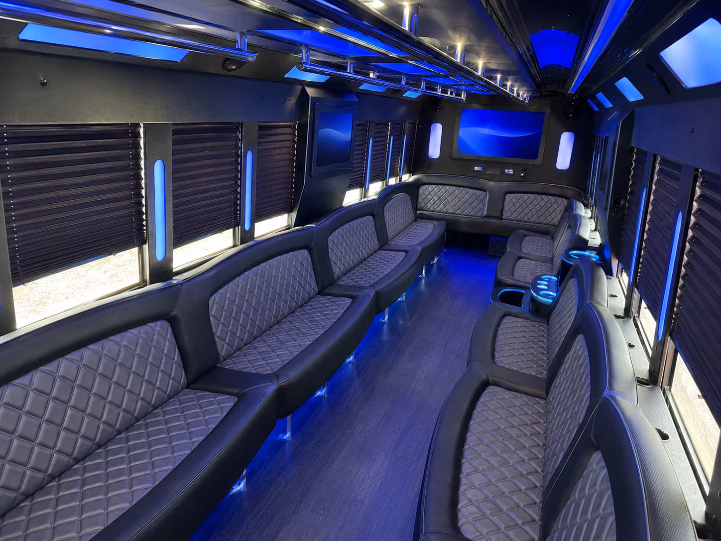Rancho Cucamonga Bachelor & Bachelorette Transportation party bus exterior