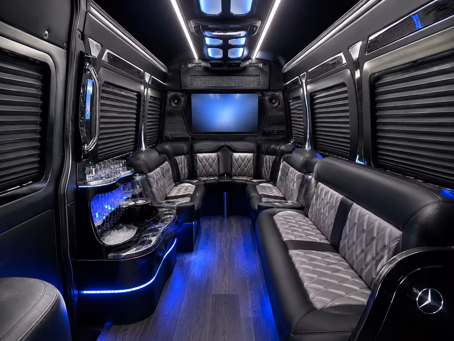 Rancho Cucamonga Corporate Transportation party bus exterior