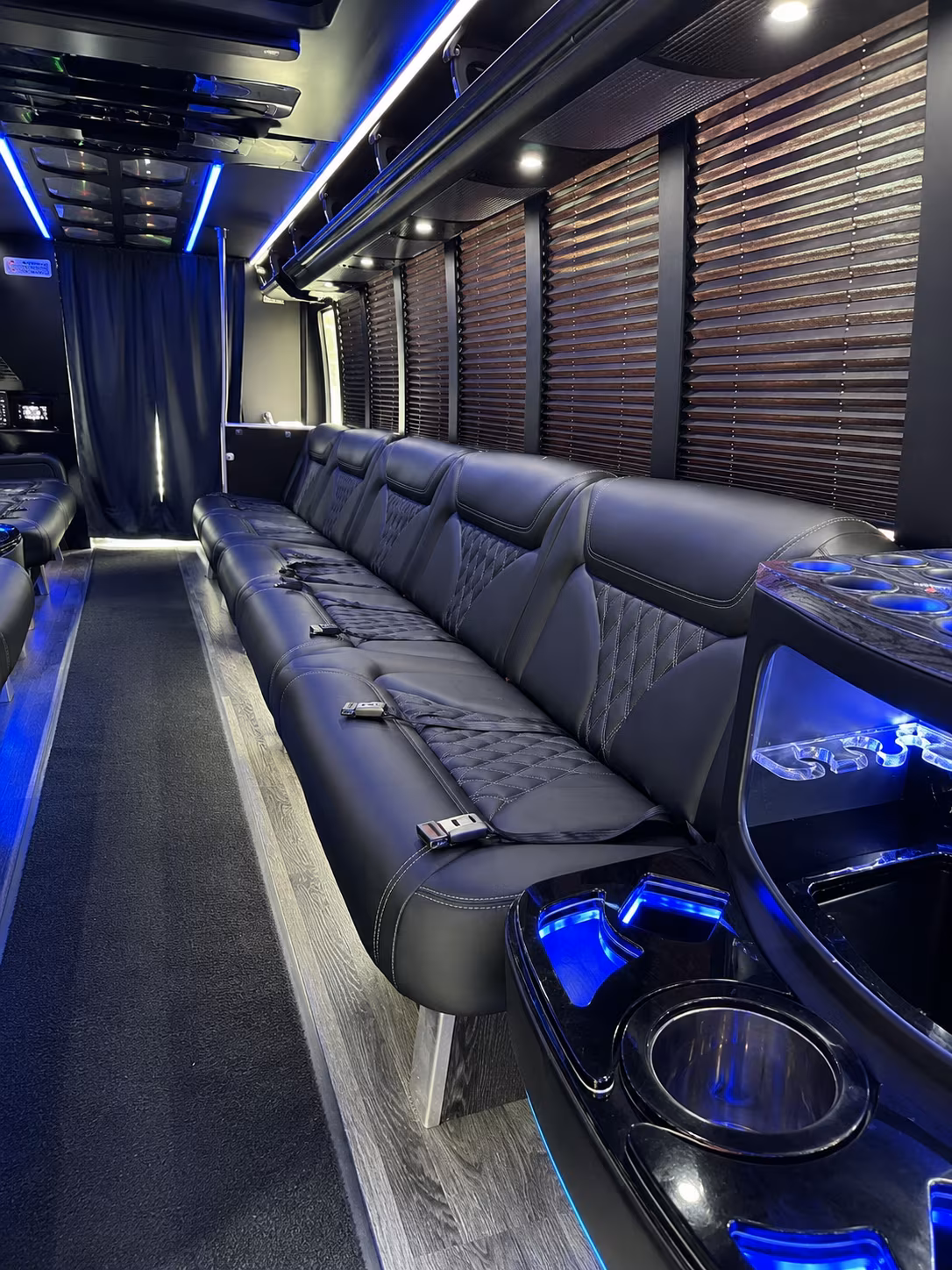 Rancho Cucamonga Private Event Transportation party bus exterior