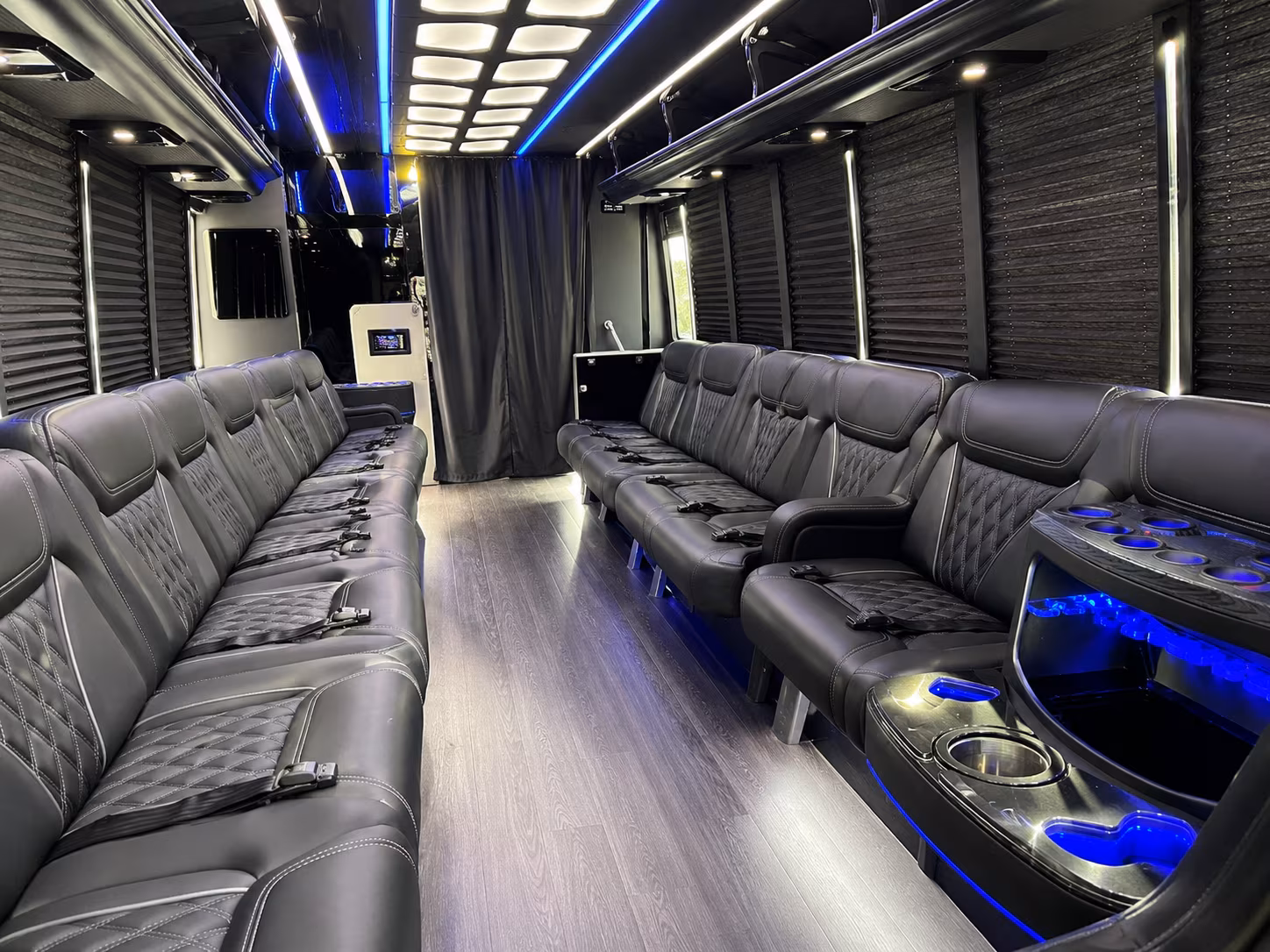 Rancho Cucamonga Private Event Transportation party bus exterior