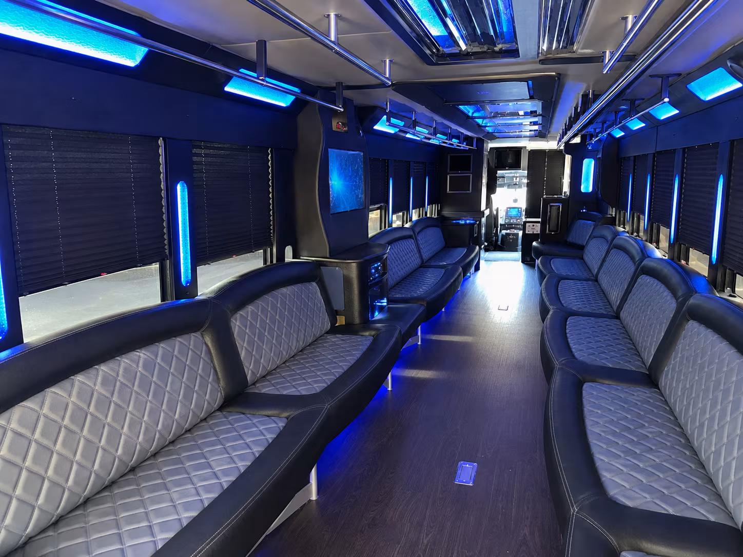 Rancho Cucamonga Prom & Homecoming Transportation party bus interior