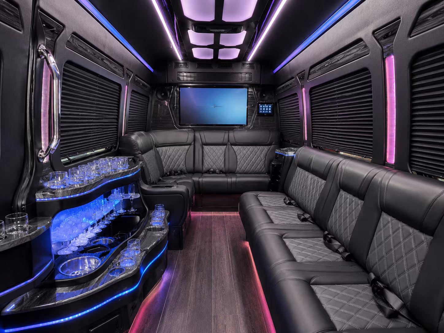 Rancho Cucamonga School Event Transportation party bus exterior