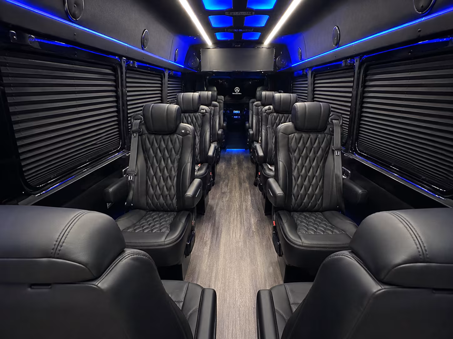 Rancho Cucamonga School Event Transportation party bus interior