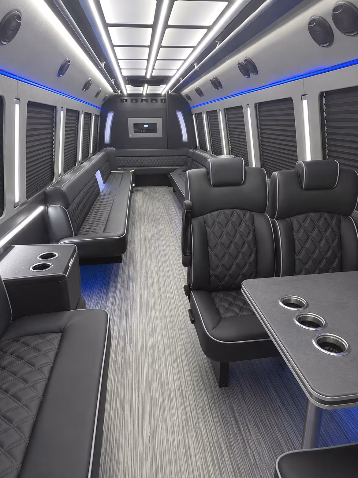 Rancho Cucamonga Sporting Event Transportation party bus interior